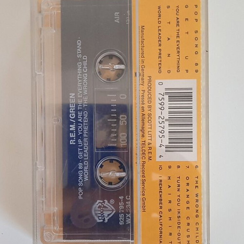 Green R.E.M. cassette tape, rock genre