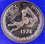  Ασημένιο μετάλλιο. Γερμανία 1974, Παγκόσμιο Κύπελλο ποδοσφαίρου γήπεδο DUSSELDORF Stadium