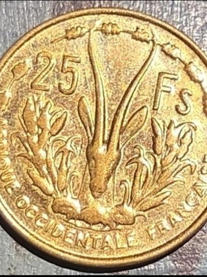 25 Francs coin of French West Africa 1956