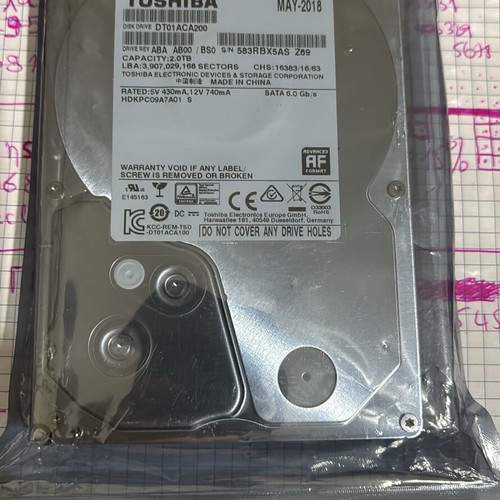 Toshiba CT01ACA200 2TB HDD new, 2 pieces for server NAS
