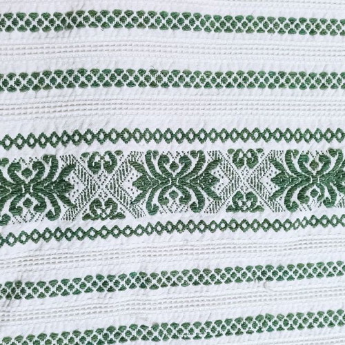 Loom blanket white cypress with crochet lace trim, new, 200x153