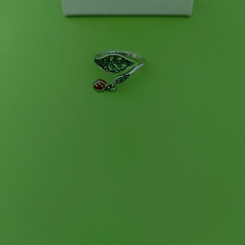 Silver 925 ring resizable with ladybug used, multicolor