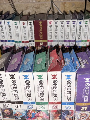 One Piece Card Game full collection with starter decks and rare cards