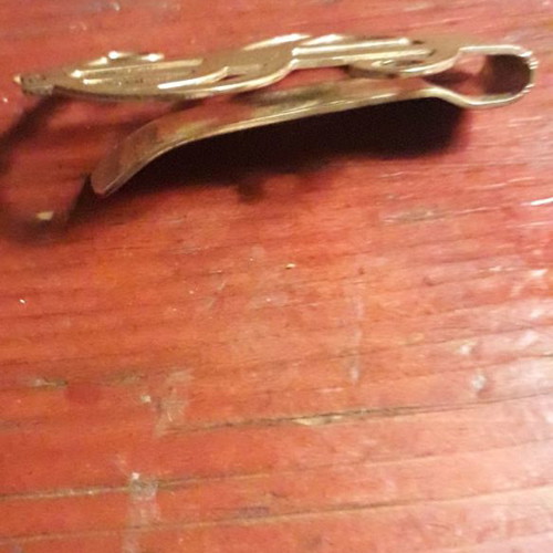 Gold-plated money clip used with $ symbol