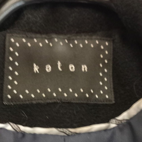 Women's coat like new, black, size Small, wool with leather details