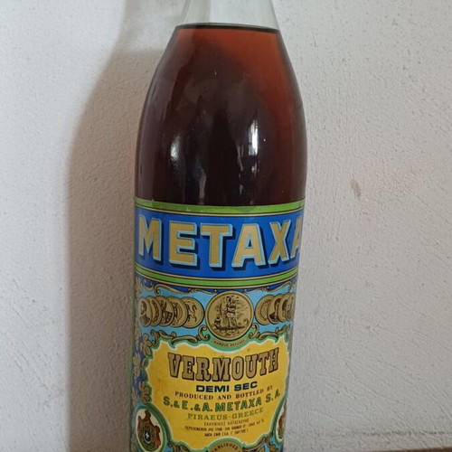 Metaxa Vermouth Demi Sec vintage bottle like new