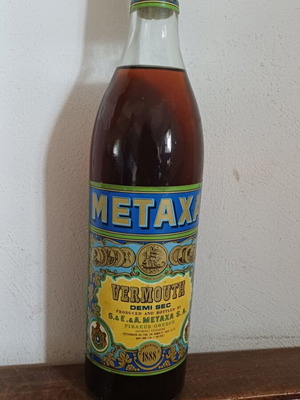 Metaxa Vermouth Demi Sec vintage bottle like new