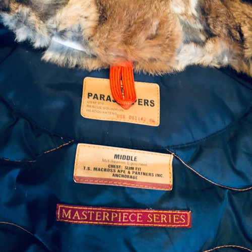 Parajumpers women's used long down-filled hooded parka blue