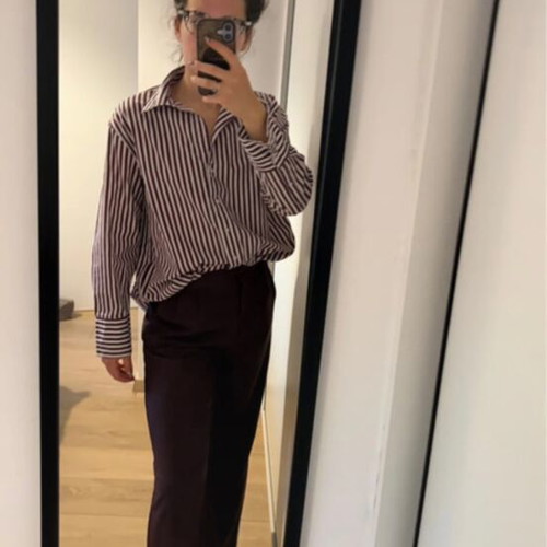Sinsay Striped Shirt like new, size M, white and red