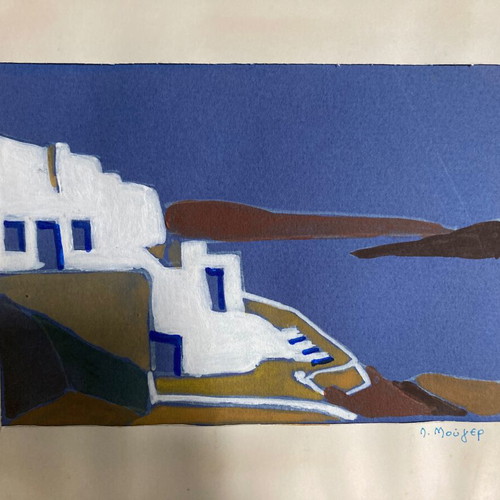 Painting by L. Mouger in like new condition without frame