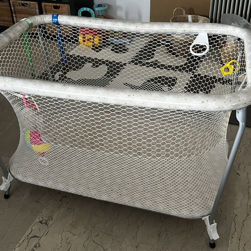 Baby playpen used with mesh sides beige with stars