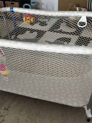 Baby playpen used with mesh sides beige with stars