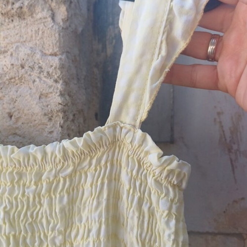 Vintage dress yellow and white checkered, like new