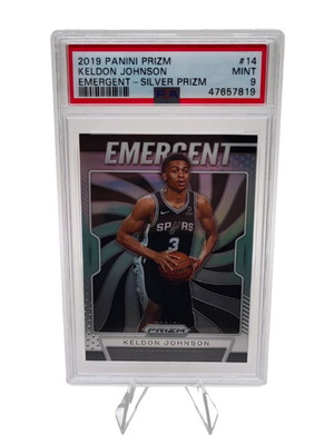 Κάρτα 2019 Panini Prizm Keldon Johnson #14 Emergent - Silver Prizm καινούργια PSA 9