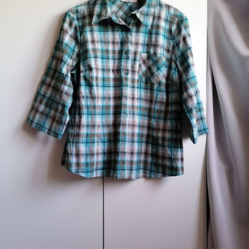 Canda XXL women's checked shirt like new, turquoise and brown