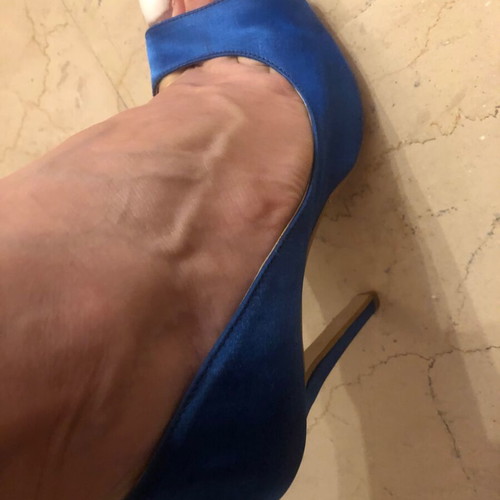 Pip Toe Blue Satin Heels size 37 new, 12 cm