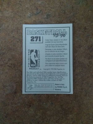 Αυτοκόλλητο Panini NBA Basketball '95-'96 Νο271 Chris Gatling καινούργιο