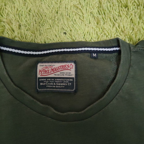 Petrol Industries men's long sleeve shirt, green, size M