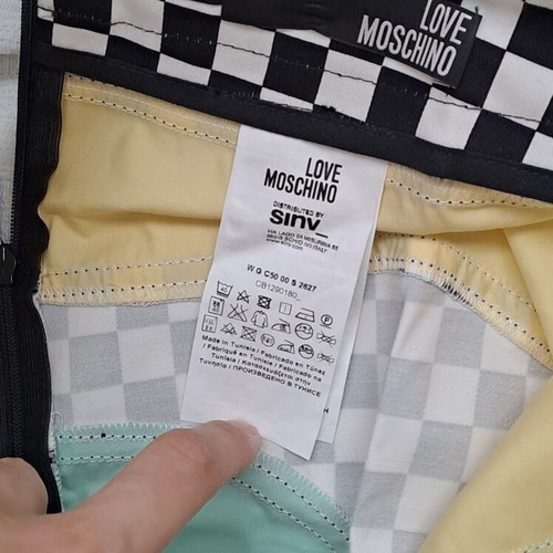 Love Moschino Rare Checkerboard Patchwork Mini Skirt