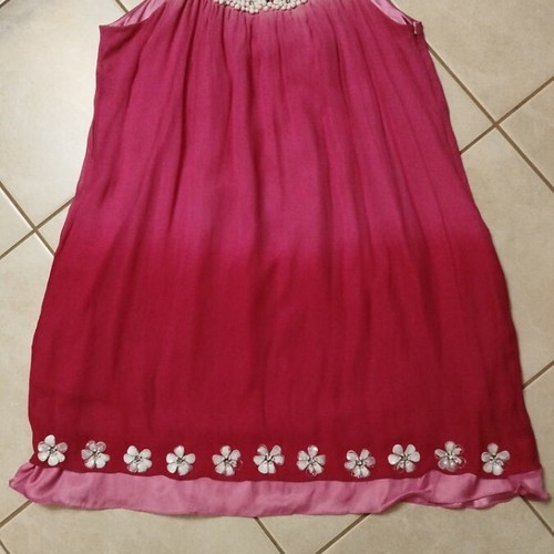 Summer dress with stone embroidery, like new, pink, size S