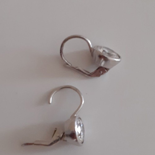 Sterling Silver Zirconia Drop Earrings like new
