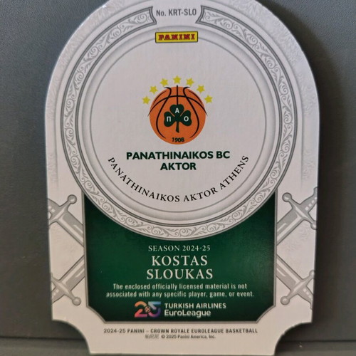 Panini Crown Royale EuroLeague Basketball Kostas Sloukas Knights 17/25 new