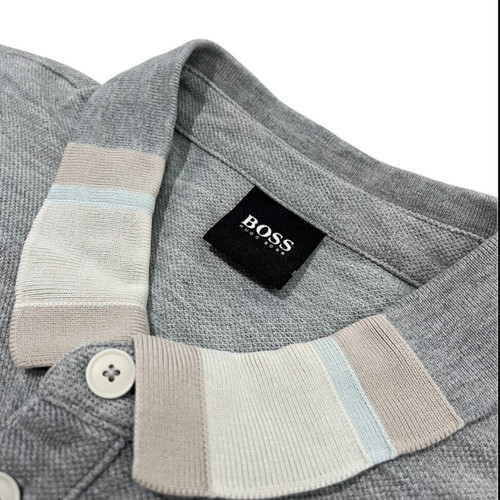 Hugo Boss men's polo shirt, grey, size L