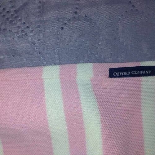 Oxford Company Polo Shirt like new, size L, white and pink