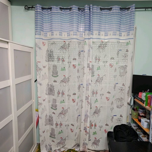 Das Home children's curtains used, 2 pieces, gauze fabric