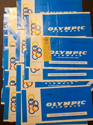 Olympic Airways vintage αεροπορικά εισιτήρια, συλλογή 20