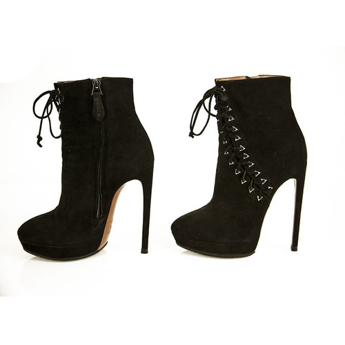 ALAIA black suede leather ankle booties used, size 37