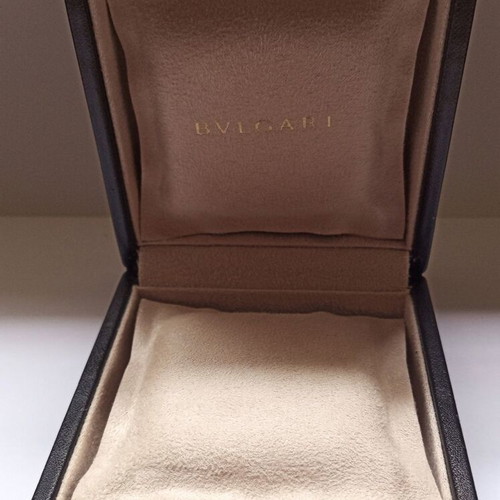 Bvlgari leather jewelry box storage case new, black-beige