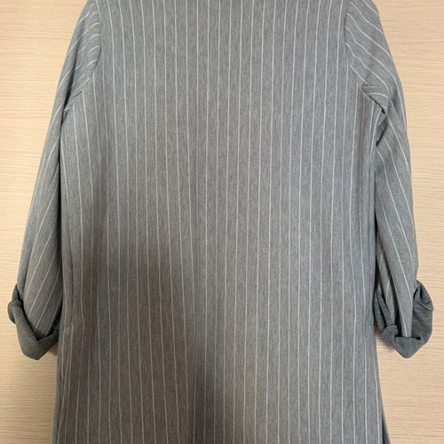 Blazer Oversized καινούργιο Stradivarius γκρι με λευκή ρίγα