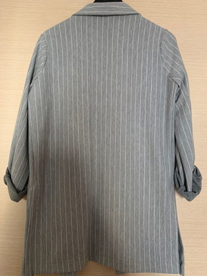 Blazer Oversized καινούργιο Stradivarius γκρι με λευκή ρίγα