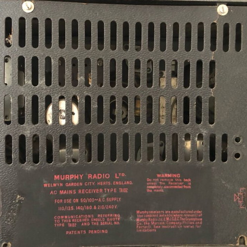 Ράδιο Murphy Valve Radio Bakelite μεταχειρισμένο του 1940, δουλεύει