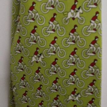 Hermès silk tie with cyclist print, vintage, like new