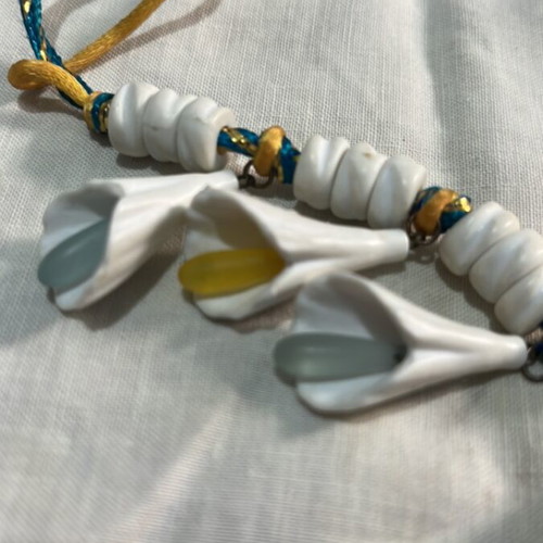 Necklace and earrings set handmade, used, multicolor