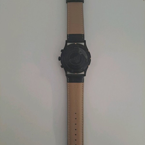 Emporio Armani men's wristwatch like new, black dial with gold accents