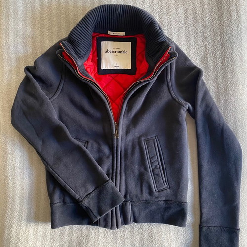 Abercrombie & Fitch boys' hoodie used, blue with red interior
