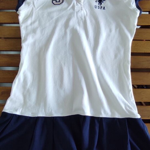 U.S. Polo Assn. dress L like new, white and blue