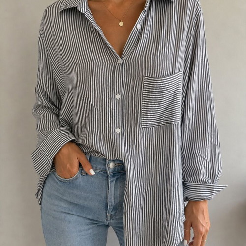 Zara women's striped oversized shirt black and white size M like new