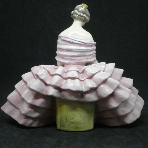 Antique Guido Cacciapuoti porcelain figure used, pink