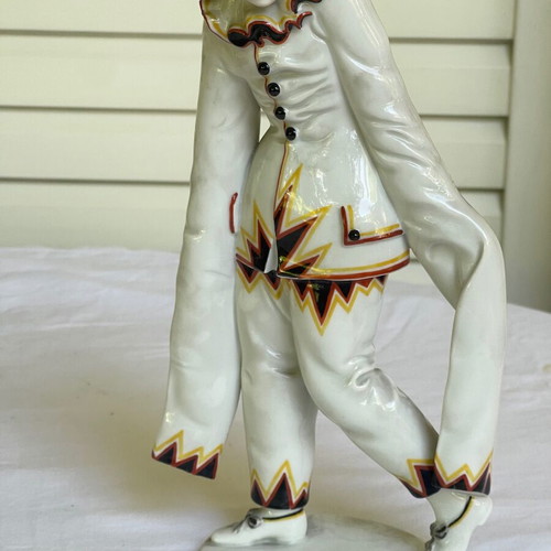 Pierrot figurine used Art Deco Rosenthal porcelain 1926