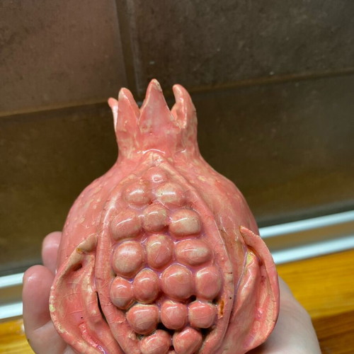 Handmade ceramic pomegranate like new