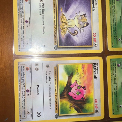 Pokemon TCG vintage cards used, set of 6