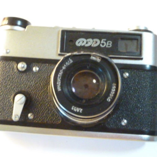 Old Russian FED5B camera used with case