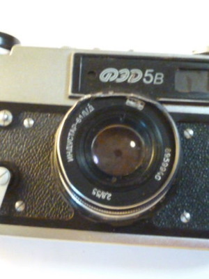 Old Russian FED5B camera used with case