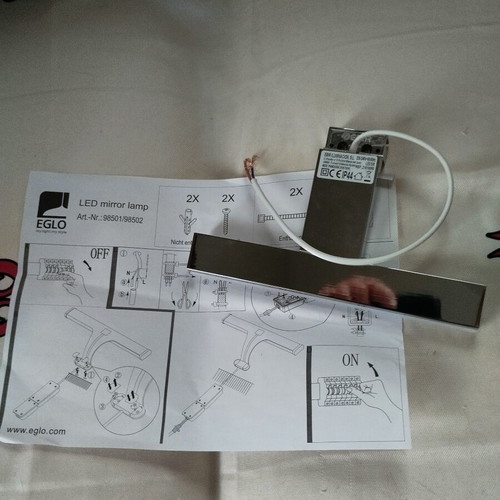 Eglo bathroom mirror LED lamp 20 cm new, 900 lumen warm light