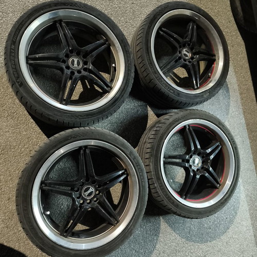 Rims 215/45 R18 used, one rim has a dent