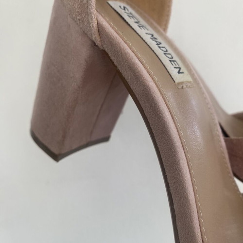 Steve Madden Pink Suede Chunky Heel like new